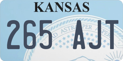 KS license plate 265AJT