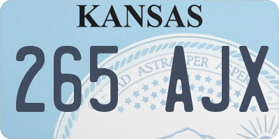 KS license plate 265AJX