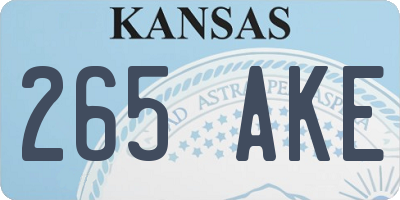 KS license plate 265AKE
