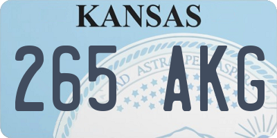 KS license plate 265AKG