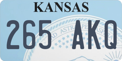 KS license plate 265AKQ