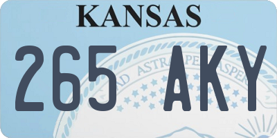 KS license plate 265AKY