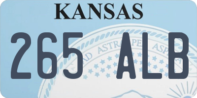KS license plate 265ALB
