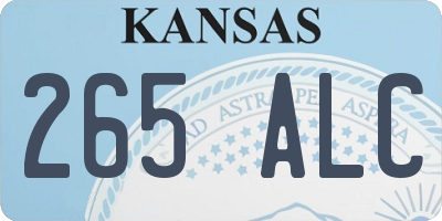 KS license plate 265ALC