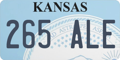 KS license plate 265ALE