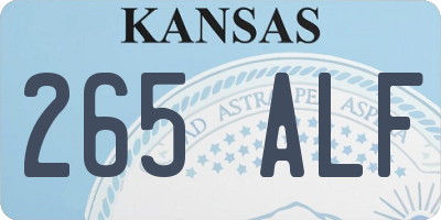 KS license plate 265ALF