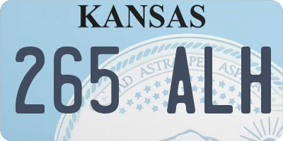 KS license plate 265ALH