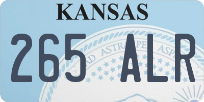 KS license plate 265ALR