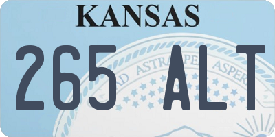 KS license plate 265ALT