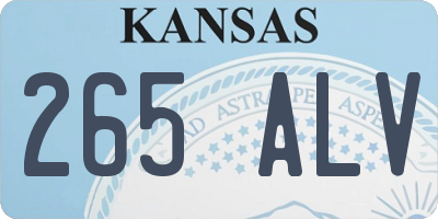 KS license plate 265ALV