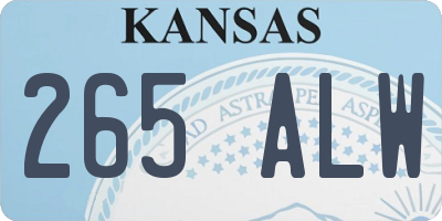 KS license plate 265ALW