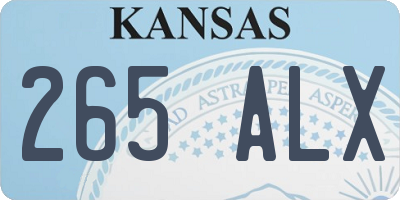 KS license plate 265ALX