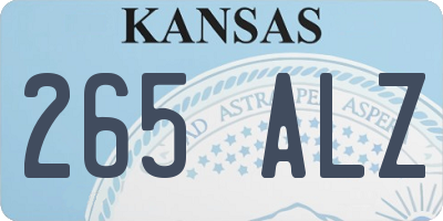 KS license plate 265ALZ