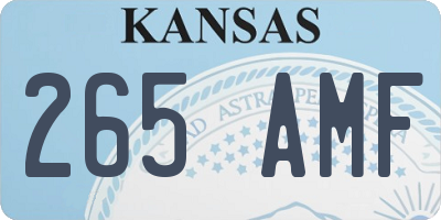 KS license plate 265AMF