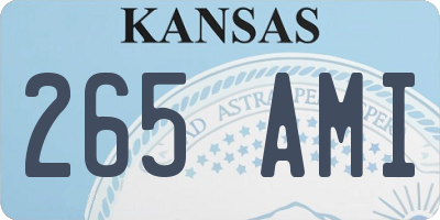 KS license plate 265AMI