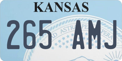 KS license plate 265AMJ