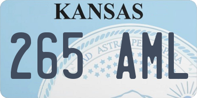 KS license plate 265AML