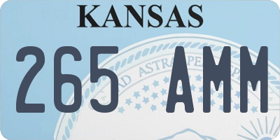 KS license plate 265AMM