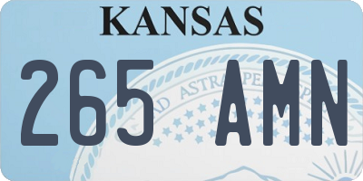 KS license plate 265AMN