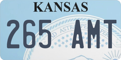 KS license plate 265AMT