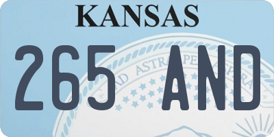 KS license plate 265AND