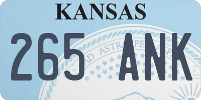KS license plate 265ANK