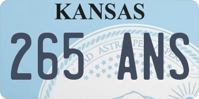 KS license plate 265ANS