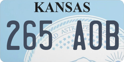 KS license plate 265AOB