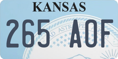 KS license plate 265AOF