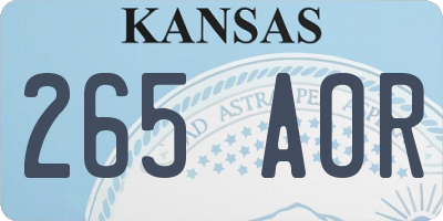 KS license plate 265AOR