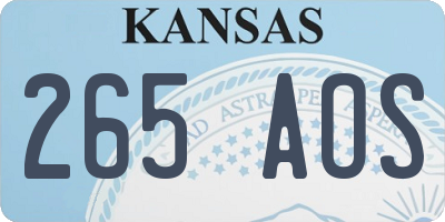 KS license plate 265AOS