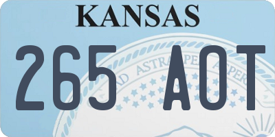 KS license plate 265AOT