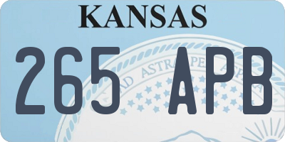 KS license plate 265APB