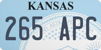 KS license plate 265APC