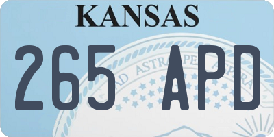 KS license plate 265APD