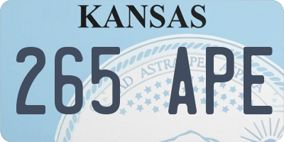 KS license plate 265APE