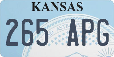 KS license plate 265APG