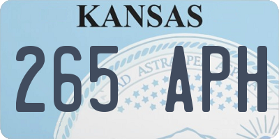 KS license plate 265APH