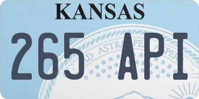 KS license plate 265API