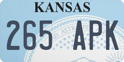 KS license plate 265APK