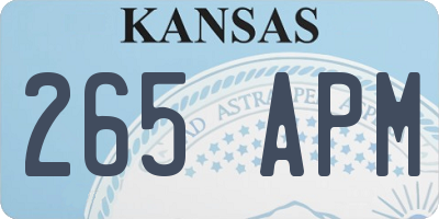 KS license plate 265APM