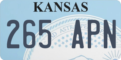 KS license plate 265APN