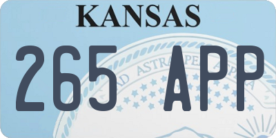 KS license plate 265APP