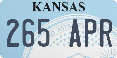 KS license plate 265APR