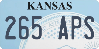 KS license plate 265APS