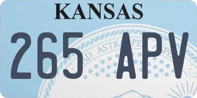 KS license plate 265APV