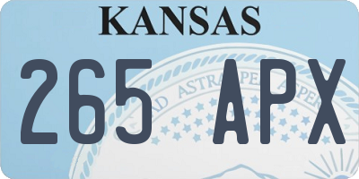 KS license plate 265APX