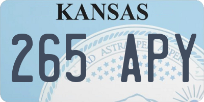 KS license plate 265APY
