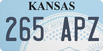 KS license plate 265APZ