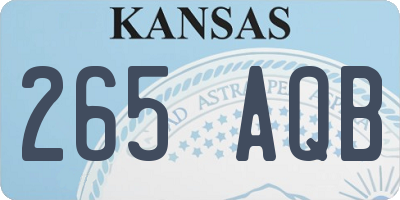KS license plate 265AQB